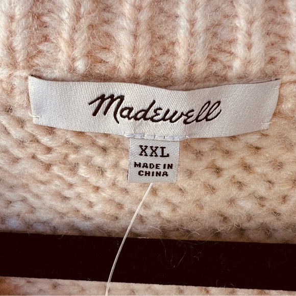 MADEWELL PLUS AVIVA CABLE KNIT NEUTRAL CARDIGAN BALLOON SLEEVES SIZE 2X NWT - Picture 6 of 7